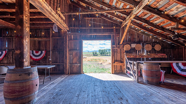 Mountains Open Field Views Gold Creek Barn Venue